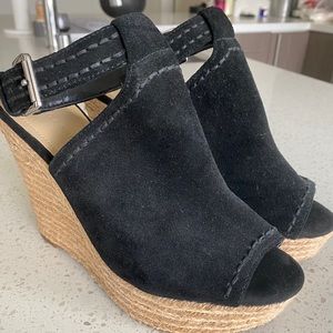 Marc Fisher Black Espadrille Wedges